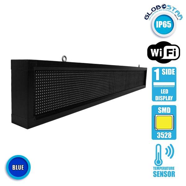 GloboStar® 90263 Κυλιόμενη Ψηφιακή Επιγραφή P10 LED SMD AC 220-240V με Wi-Fi - Αδιάβροχή IP54 - Μονής Όψης - Μ168 x Π9 x Υ24cm Μπλε - ledmania.gr