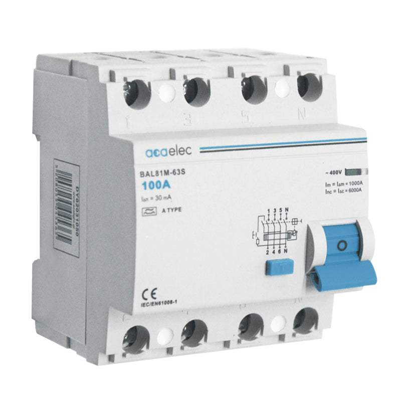 RCCB 4x100A 30mA 4M  A-Type - ledmania.gr