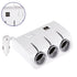 GloboStar® 81807 Πολύπριζο - Φορτιστής Αυτοκινήτου 2 x USB 3.1A & 3 x Θύρες Αναπτήρα Αυτοκινήτου DC 12-24V Max 60W Μαύρο Λευκό - ledmania.gr