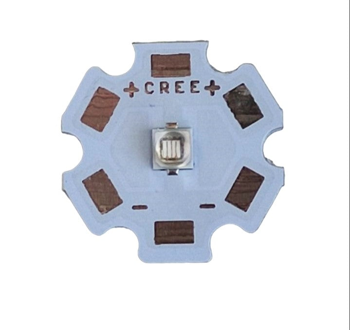 UVA-3W Cree LED 380nm XPE Υψηλής Ισχύος LED Chip-20mm PCB Board-3.2-3.6vdc-Λευκο 1 τεμ. - ledmania.gr