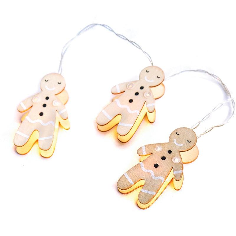 “WOODEN STRING LIGHTS (GINGERBREAD)” ΜΠΙΣΚΟΤΟ 10 LED ΛΑΜΠΑΚ ΣΕΙΡΑ ΜΠΑΤΑΡ(2xΑΑ) ΘΕΡΜΟ ΛΕΥΚΟ IP20 - ledmania.gr