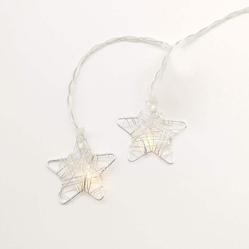 METAL STARS 10 LED ΛΑΜΠΑΚ ΣΕΙΡΑ ΜΠΑΤΑΡ.(3xAA) ΘΕΡΜΟ ΛΕΥΚΟ ΑΣΗΜΙ ΜΕΤΑΛΛΟ IP20 135+30cm ΔΙΑΦΑΝ ΚΑΛΩΔ - ledmania.gr