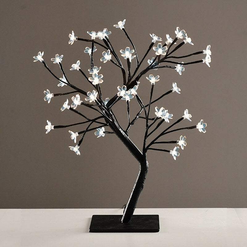 TREE WITH FLOWERS OF SILICONE  36 LED ΛΑΜΠΑΚ ΜΕ ΑΝΤΑΠΤΟΡΑ (24V DC) ΨΥΧΡΟ ΛΕΥΚΟ IP20 45cm 3m ΜΑΥΡΟ - ledmania.gr