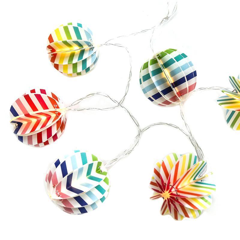 “PAPER DECORATIVE STRING LIGHTS” ΠΟΛΥΧΡΩΜΗ ΜΠΑΛΑ 10 LED ΛΑΜΠΑΚ ΣΕΙΡΑ ΜΠΑΤΑΡ(2xΑΑ) ΘΕΡΜΟ ΛΕΥΚΟ IP20 - ledmania.gr