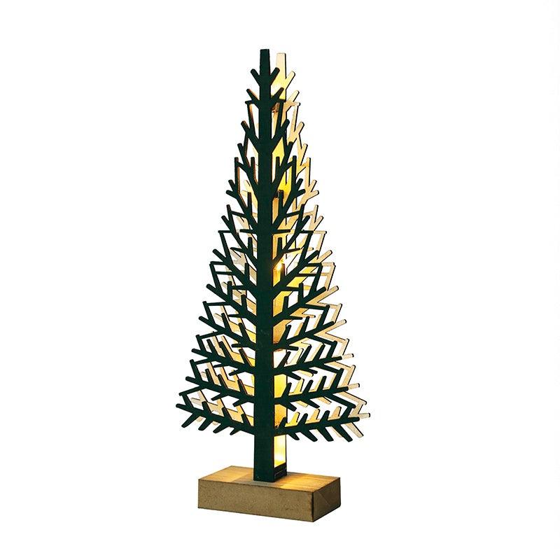 “WOODEN XMAS TREE LIGHT” ΠΡΑΣΙΝΟ ΔΕΝΤΡΟ-ΜΙΚΡΟ 5 LED ΛΑΜΠΑΚ ΜΠΑΤΑΡ(2xAAA) ΘΕΡΜΟ ΛΕΥΚΟ IP20 14x5x32cm - ledmania.gr