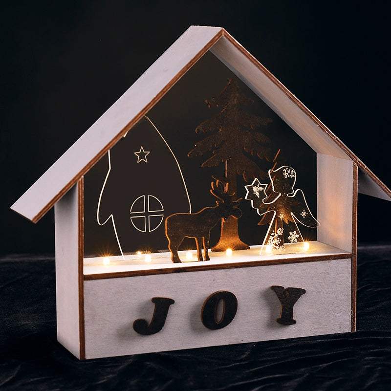 WOODEN HOUSES"" 6 LED ΛΑΜΠΑΚ ΜΠΑΤΑΡ(2xAAA) ΓΚΡΙ ΞΥΛΟ ΘΕΡΜΟ ΛΕΥΚΟ IP20 27.8x6.5x24.5cm" - ledmania.gr