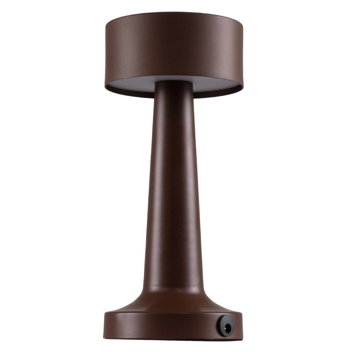 GloboStar® BELLA 76507 Μοντέρνο Επιτραπέζιο Φωτιστικό Πορτατίφ LED 1.5W 105lm 120° DC 5V Επαναφορτιζόμενο με Μπαταρία Li-ion 1800mAh - Διακόπτη Αφής με 3 Εντάσεις Φωτισμού Θερμό Λευκό 2700K Dimmable - Φ9 x 21cm - Σκούρο Καφέ - ledmania.gr