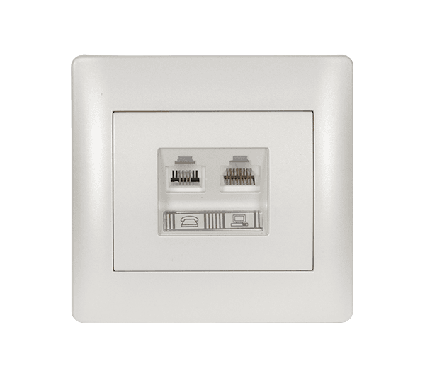 RHYME RJ11+RJ45 ΛΕΥΚΟ ΜΕΤΑΛΛΙΖΕ - ledmania.gr
