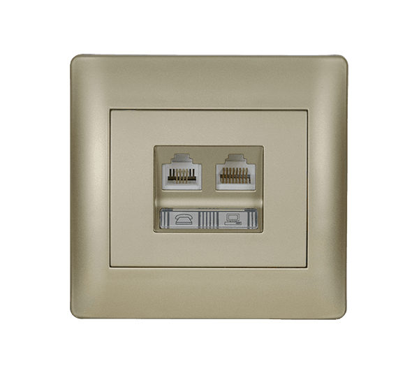 RHYME RJ11+RJ45 ΣΑΜΠΑΝΙΖΕ ΜΕΤΑΛΛΙΖΕ - ledmania.gr