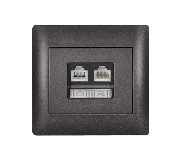RHYME RJ11+RJ45 ΓΡΑΦΙΤΗΣ ΜΕΤΑΛΛΙΖΕ - ledmania.gr