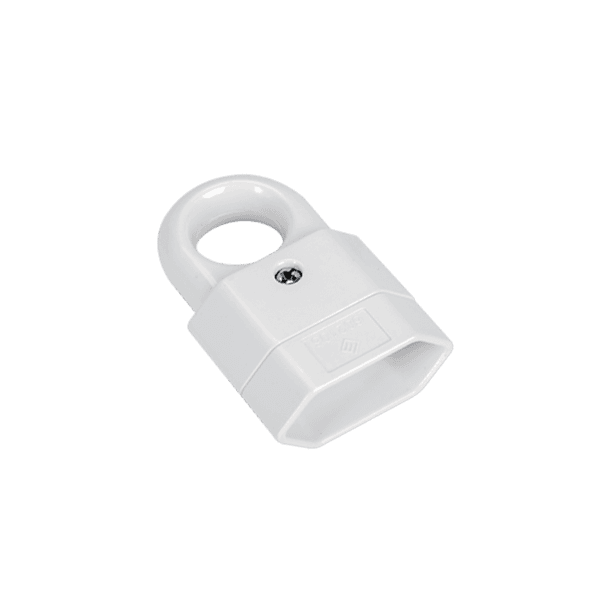 TWO POLE SOCKET WITH HOOK 10A WHITE - ledmania.gr