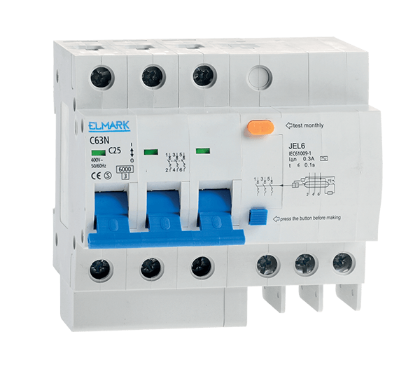 ΣΥΝΔΥΑΣΜΟΣ ΡΕΛΕ ΔΙΑΡΡΟΗΣ JEL6 C16 3P 16A/300MA - ledmania.gr