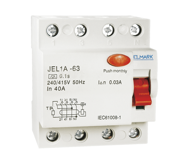 ΡΕΛΕ ΔΙΑΡΡΟΗΣ JEL1A 4P 10A/30MA - ledmania.gr
