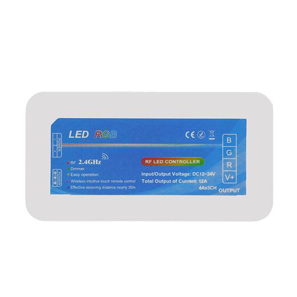 Ασύρματος LED RGB Controller με Χειριστήριο Τοίχου Αφής 2.4G RF 12v (432w) - 24v (864w) DC για Τρία Group GloboStar 04053 - ledmania.gr