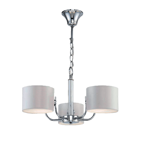 MELODY CHANDELIER 3xE27 CHROME/WHITE - ledmania.gr