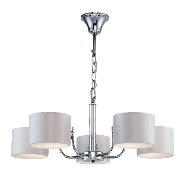 MELODY CHANDELIER 5xE27 CHROME/WHITE - ledmania.gr