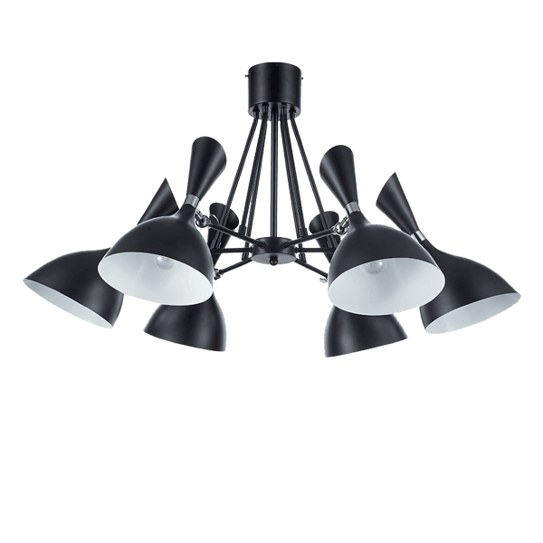 MORGAN CHANDELIER 6xE14 BLACK - ledmania.gr