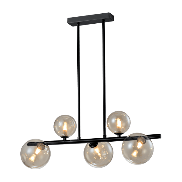 OLENA CHANDELIER 5xG9 HORIZONTAL BLACK - ledmania.gr