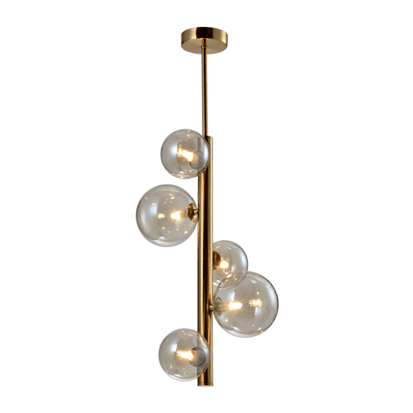 OLENA CHANDELIER 5xG9 VERTICAL GOLD - ledmania.gr
