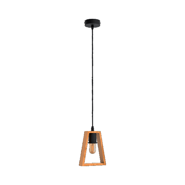RONNY PENDANT 1xE27 BLACK/WOOD-955RONNY1 - ledmania.gr