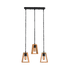 RONNY PENDANT 3xE27 BLACK/WOOD - ledmania.gr