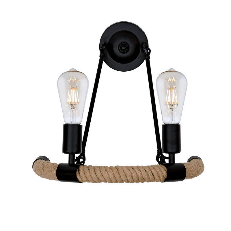 ROPE ΑΠΛΙΚΑ 2XE27 ΜΑΥΡΟ - ledmania.gr