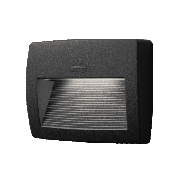 LORENZA 190 LED WALL LAMP 8.5W 4000K IP55 BLACK - ledmania.gr