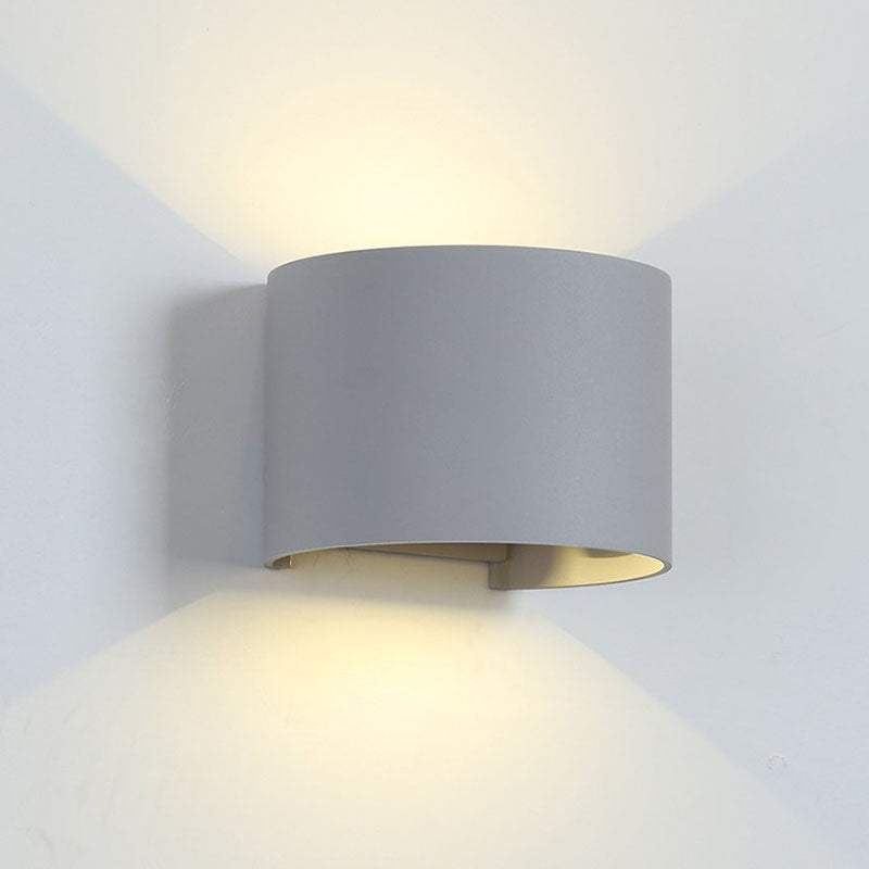 LED ΑΠΛΙΚΑ ΣΤΡΟΓΓΥΛΗ 2X5W 4000K IP54 ΓΚΡΙ - ledmania.gr