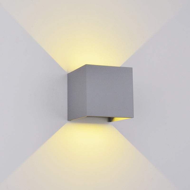 LED ΑΠΛΙΚΑ ΤΕΤΡΑΓΩΝΗ 2X5W 4000K IP54 ΓΚΡΙ - ledmania.gr