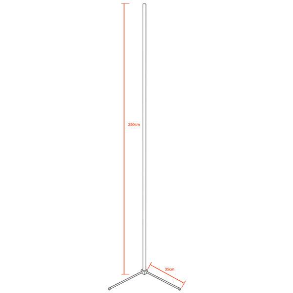 Μοντέρνο Minimal Επιδαπέδιο Μαύρο Φωτιστικό 250cm LED 40 Watt με Ασύρματο Χειριστήριο Αφής 2.4G RF & Dimmer CCT - Ψυχρό - Ημέρας - Θερμό GloboStar ALIEN Design GLOBO-250-10 - ledmania.gr