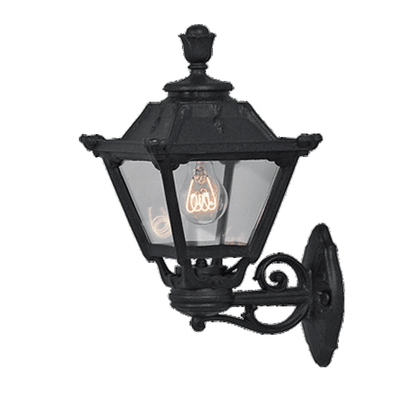 GOLIA WALL LATERN UPWARD 1XE27 IP55 BLACK - ledmania.gr