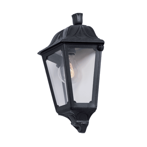 IESSE WALL HALF LATERN 1XE27 IP55 BLACK - ledmania.gr