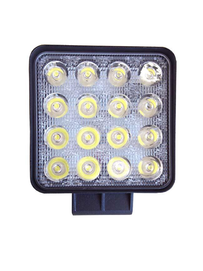 48w 4.3" Προβολεας led αυτοκινητου 9-32vdc-4500 lumens Τετραγωνος 30° Ψυχρο Λευκο - ledmania.gr