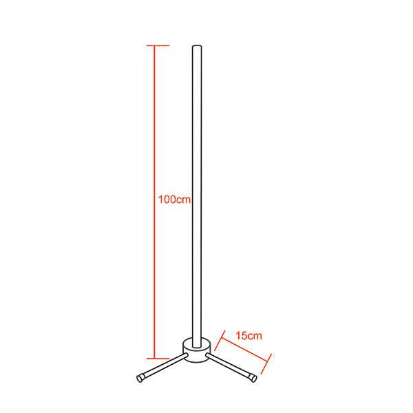 Μοντέρνο Minimal Επιδαπέδιο Μαύρο Φωτιστικό 100cm LED 16 Watt με Ασύρματο Χειριστήριο RF & Dimmer Πράσινο GloboStar ALIEN Design GLOBO-100-5 - ledmania.gr