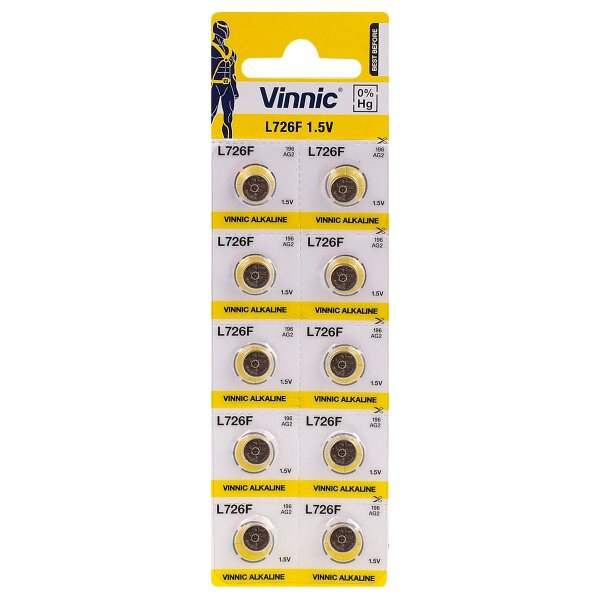 VINNIC G2/AG2/L726 MINI ALKALINE BATTERY BL10 - ledmania.gr