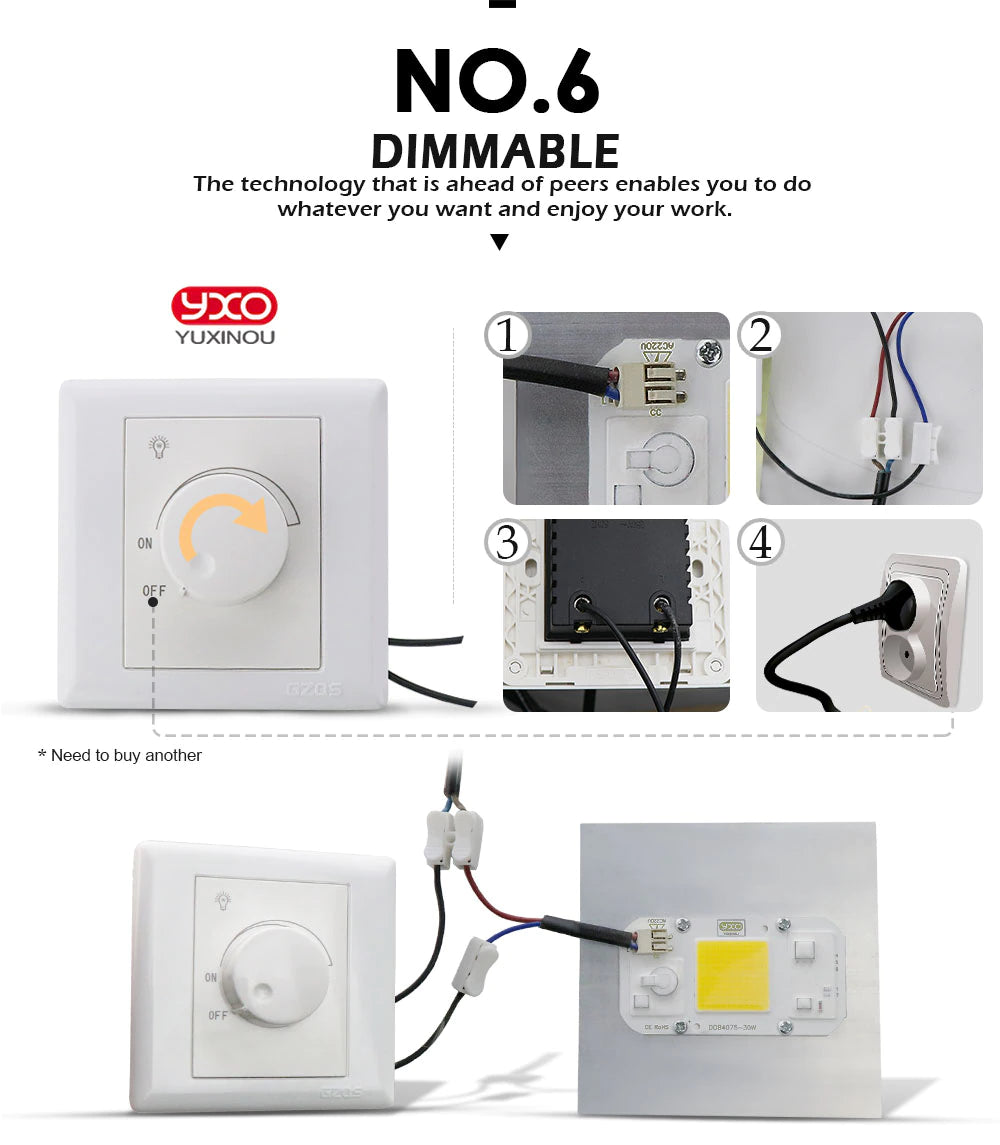 LED Αναπτυξης Φυτων-Dimmable-DIY-50W-6000lm-Πλήρες φάσμα 380-780nm- Smart IC LED Bridgelux DOB Chip AC 220V - ledmania.gr