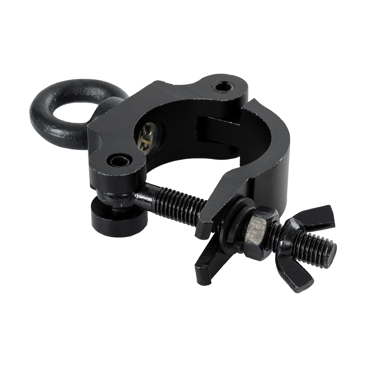 GloboStar® CLAMPS 51182 Επαγγελματικός Γάντζος Hook Αλουμινίου Ύψηλης Αντοχής για Κρέμαση, Στήριξη & Τοποθέτηση Προϊόντων Stage σε Τράσες - Μ16 x Π12 x Υ3cm - Μαύρο - ledmania.gr
