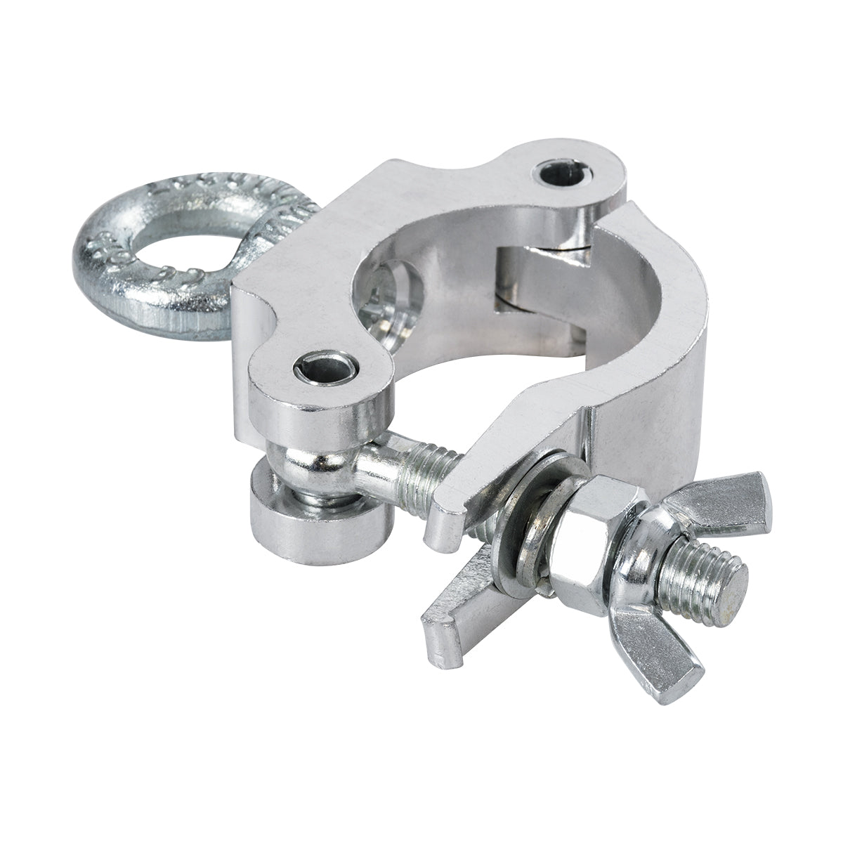 GloboStar® CLAMPS 51186 Επαγγελματικός Γάντζος Hook Αλουμινίου Ύψηλης Αντοχής για Κρέμαση, Στήριξη & Τοποθέτηση Προϊόντων Stage σε Τράσες - Μ16 x Π12 x Υ3cm - Χρώμιο - ledmania.gr