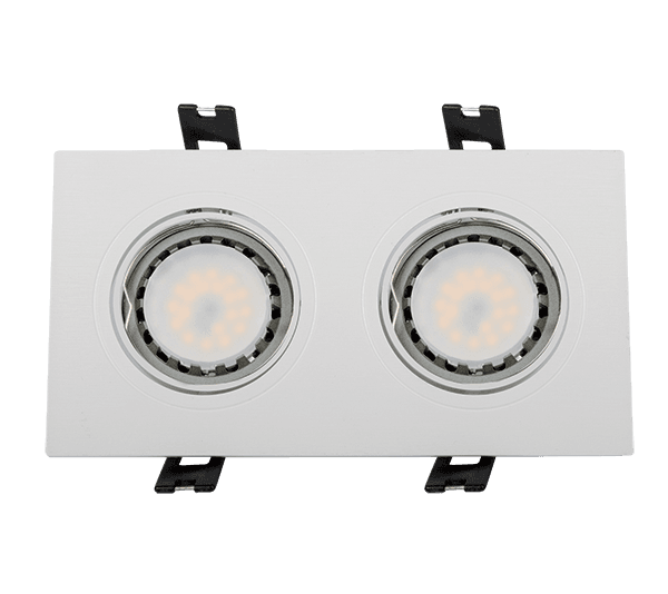 LED ΣΠΟΤ ΠΛΑΣΤΙΚΟ ΟΡΘΟΓΩΝΙΟ PAR 16 2X5.5W 4000-4300K ΛΕΥΚΟ - ledmania.gr