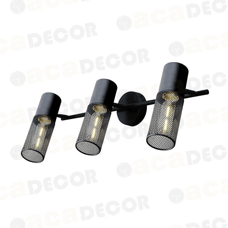^ΕΠΙΤΟΙΧΟ Φ/Σ 3ΧΕ27 ΜΑΥΡΟ ΜΕΤΑΛΛΙΚΟ 58Χ16Χ20CM - ledmania.gr