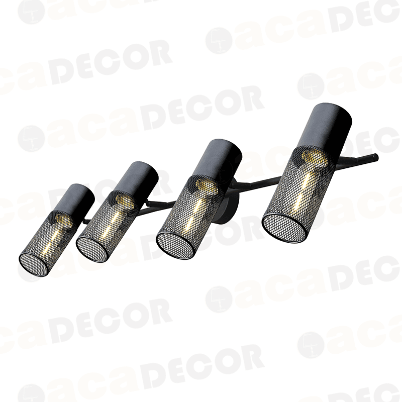 ^ΕΠΙΤΟΙΧΟ Φ/Σ 4ΧΕ27 ΜΑΥΡΟ ΜΕΤΑΛΛΙΚΟ 84Χ16Χ20CM - ledmania.gr