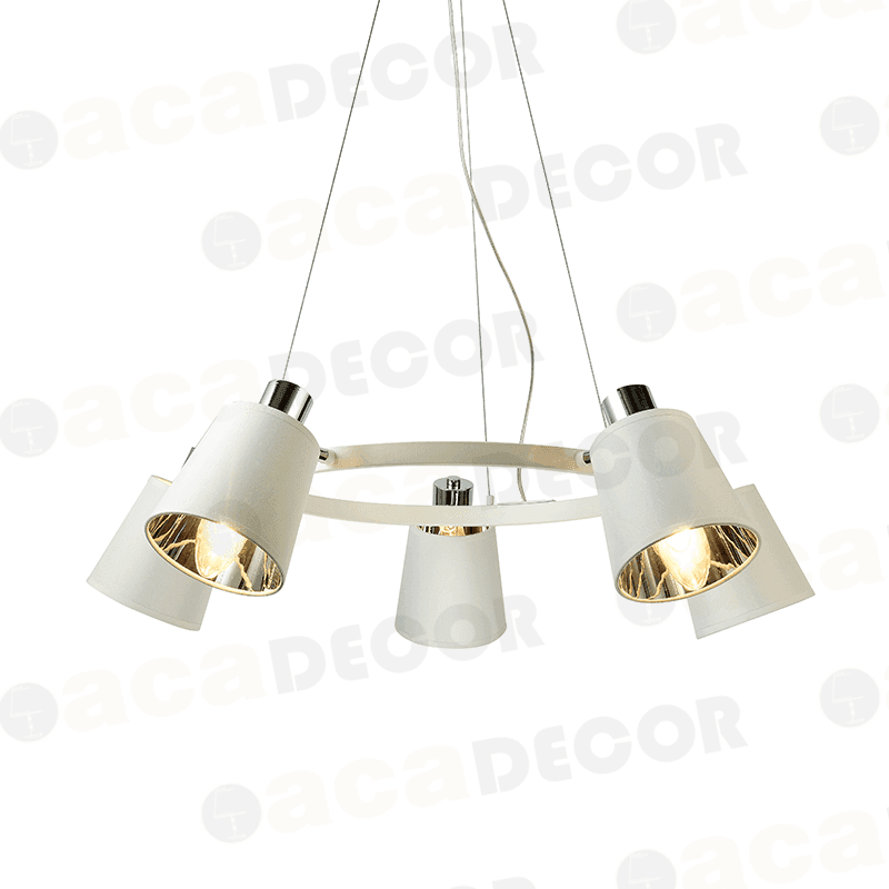 ^ΚΡΕΜΑΣΤΟ Φ/Σ 5ΧΕ14 ΛΕΥΚΟ ΜΕΤ/ΚΟ+ΑΜΠΑΖΟΥΡ D73XH100CM - ledmania.gr