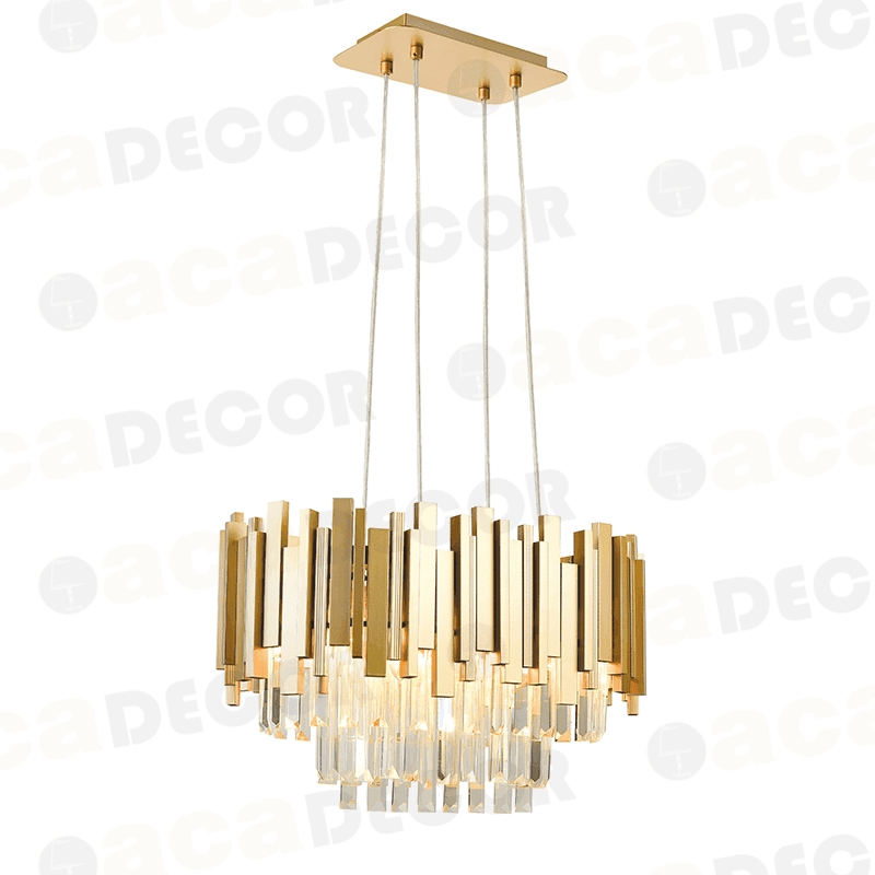 ^ΚΡΕΜΑΣΤΟ Φ/Σ 4XE14 ΚΡΥΣΤΑΛΛΟ + ΧΡΥΣΟ ΜΕΤ/ΚΟ 50X30XH100CM - ledmania.gr