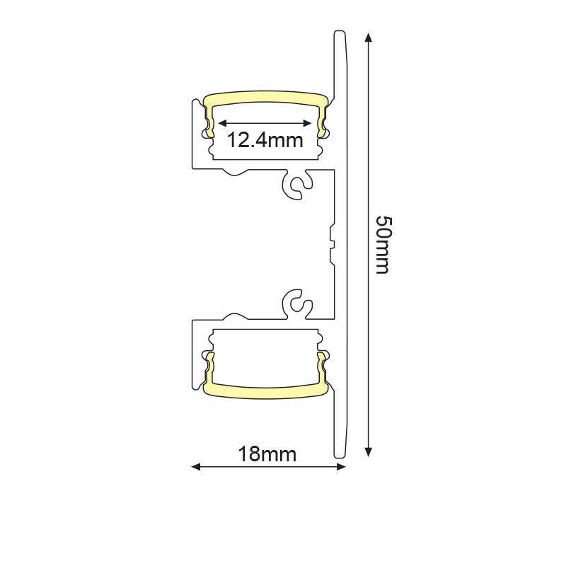 SET OF GREY PLASTIC END CAPS FOR P50N, 2 WITHOUT HOLE - ledmania.gr