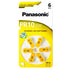 PANASONIC PR10 ΜΠΑΤΑΡΙΕΣ ΑΚΟΥΣΤΙΚΩΝ ΒΑΡΗΚΟΙΑΣ, MERCURY FREE, 1.4V, 6ΤΜΧ - ledmania.gr
