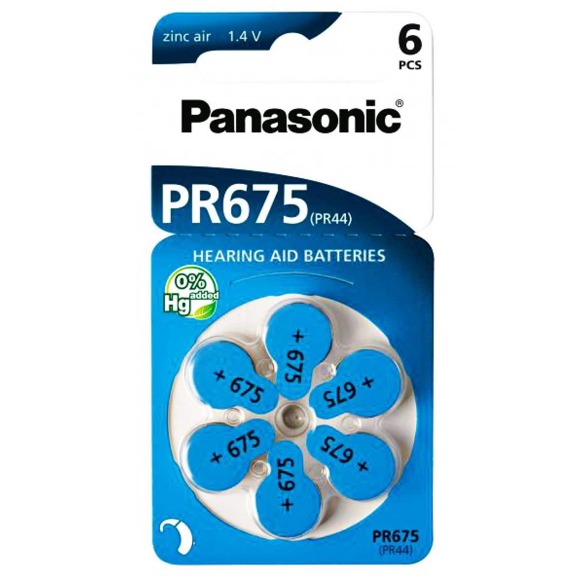 PANASONIC PR675 ΜΠΑΤΑΡΙΕΣ ΑΚΟΥΣΤΙΚΩΝ ΒΑΡΗΚΟΙΑΣ, MERCURY FREE, 1.4V, 6ΤΜΧ - ledmania.gr