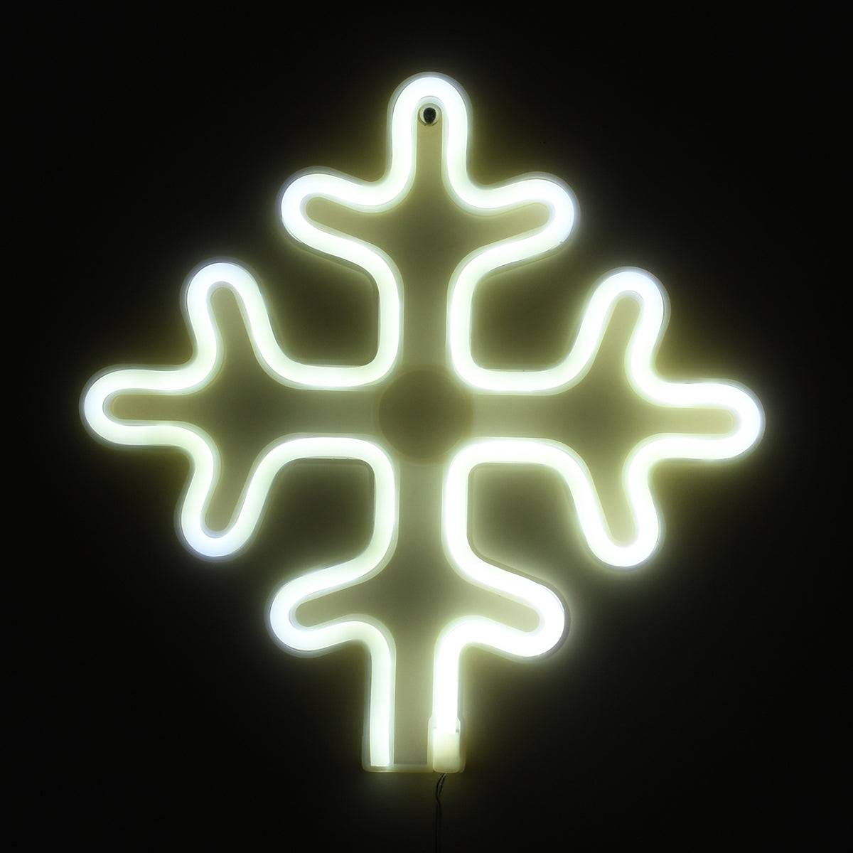 GloboStar® 78581 Φωτιστικό Ταμπέλα Φωτεινή Επιγραφή NEON LED Σήμανσης SNOWFLAKE 5W με Καλώδιο Τροφοδοσίας USB - Μπαταρίας 3xAAA (Δεν Περιλαμβάνονται) - Ψυχρό Λευκό 6000K - ledmania.gr