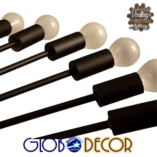 GloboStar® STAIRS 01024 Μοντέρνο Φωτιστικό Οροφής Πολύφωτο Μαύρο Μεταλλικό Φ80 x Y95cm - ledmania.gr