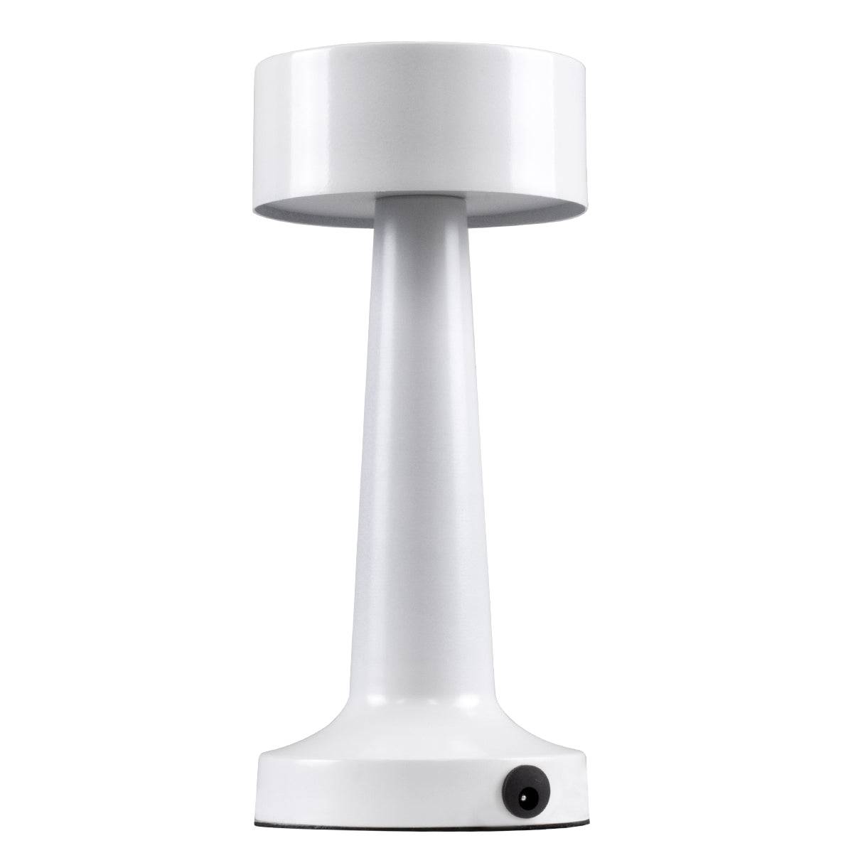 GloboStar® BELLA 76502 Μοντέρνο Επιτραπέζιο Φωτιστικό Πορτατίφ LED 1.5W 105lm 120° DC 5V Επαναφορτιζόμενο με Μπαταρία Li-ion 1800mAh - Διακόπτη Αφής με 3 Εντάσεις Φωτισμού Θερμό Λευκό 2700K Dimmable - Φ9 x 21cm - Λευκό - ledmania.gr