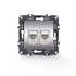 PRIME ΠΡΙΖΑ ΤΗΛΕΦΩΝΟΥ 1xRJ11 CAT3 IP20 & ΠΡΙΖΑ ΔΙΚΤΥΟΥ 1xRJ45 CAT6 UTP IP20 MAT ΑΛΟΥΜΙΝΙΟ - ledmania.gr